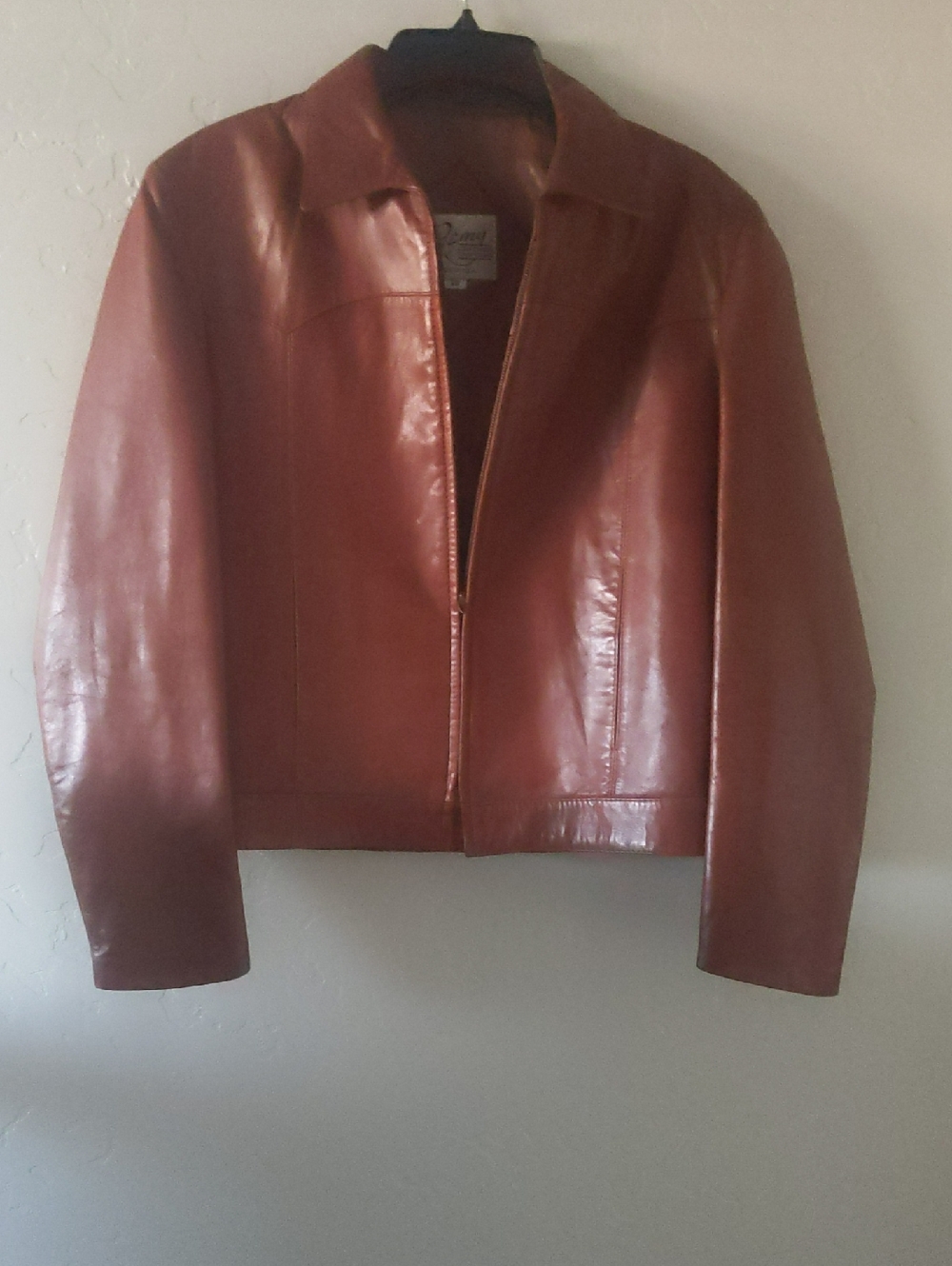 Remy Leather Chestnut Brown Zip-Front Jacket